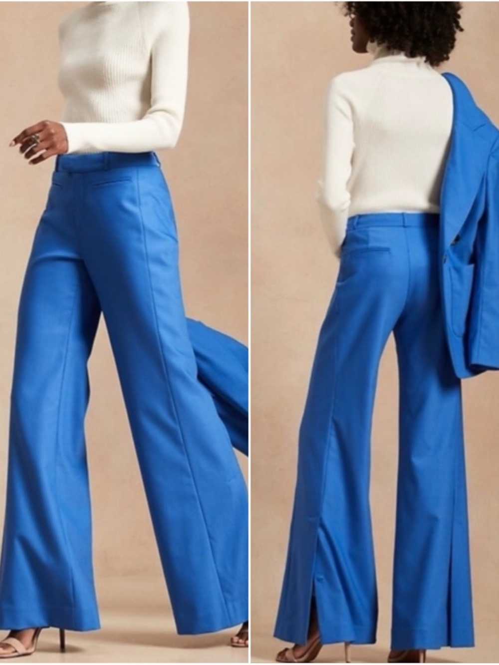 BR x Harbison Leisure Suit Wool Stretch Pants Business Ready Statement Size 18